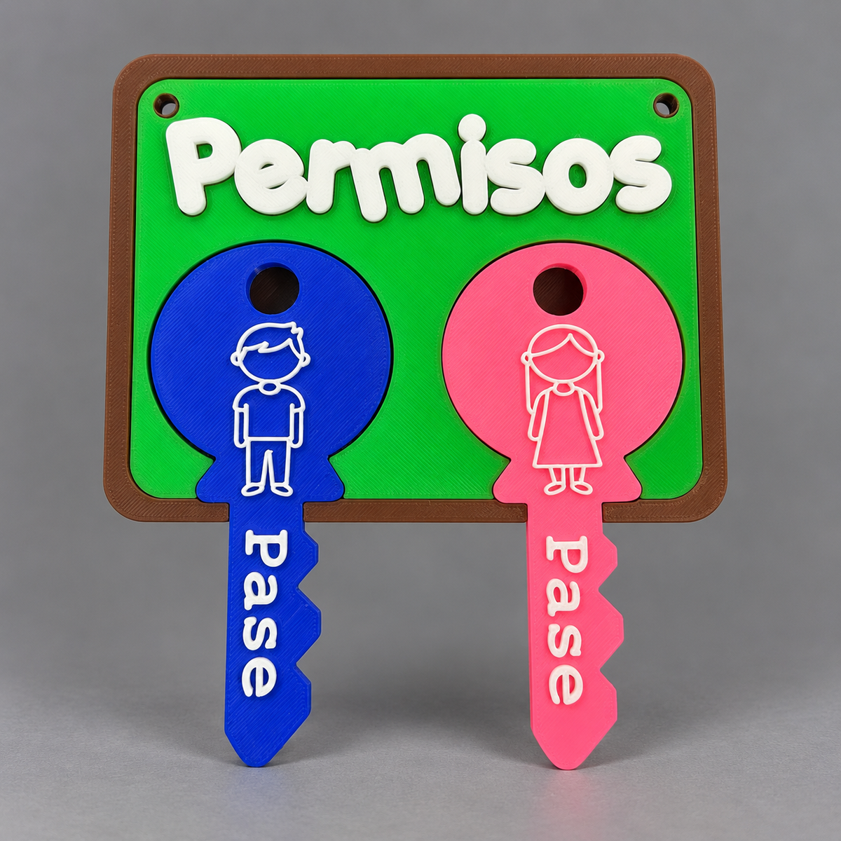 Portallaves Didáctico “Permisos” para Niños | Impresión 3D