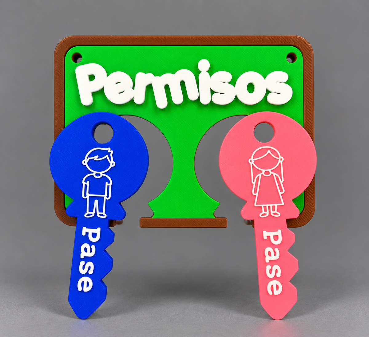Portallaves Didáctico “Permisos” para Niños | Impresión 3D
