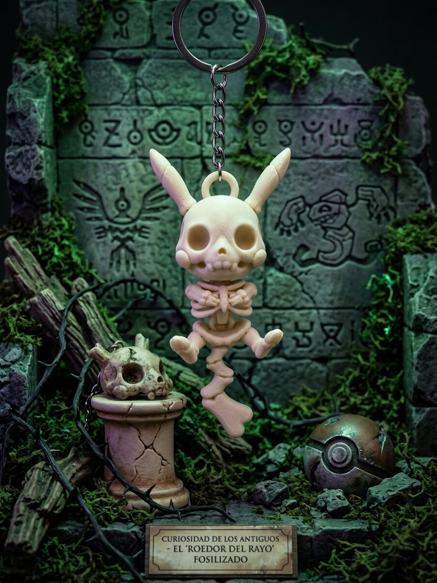 LLAVEROS ESQUELETO "RATÓN ELÉCTRICO" 3D — COLECCIÓN DE TEMPORADA