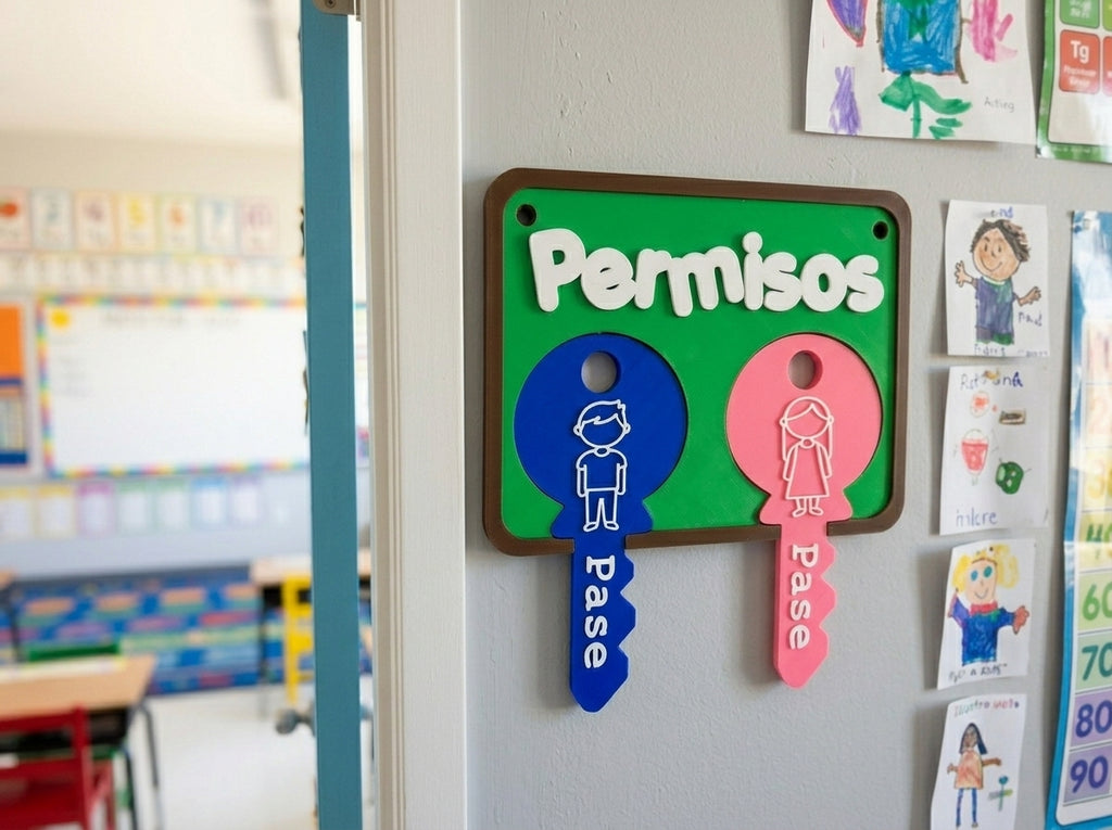 Portallaves Didáctico “Permisos” para Niños | Impresión 3D