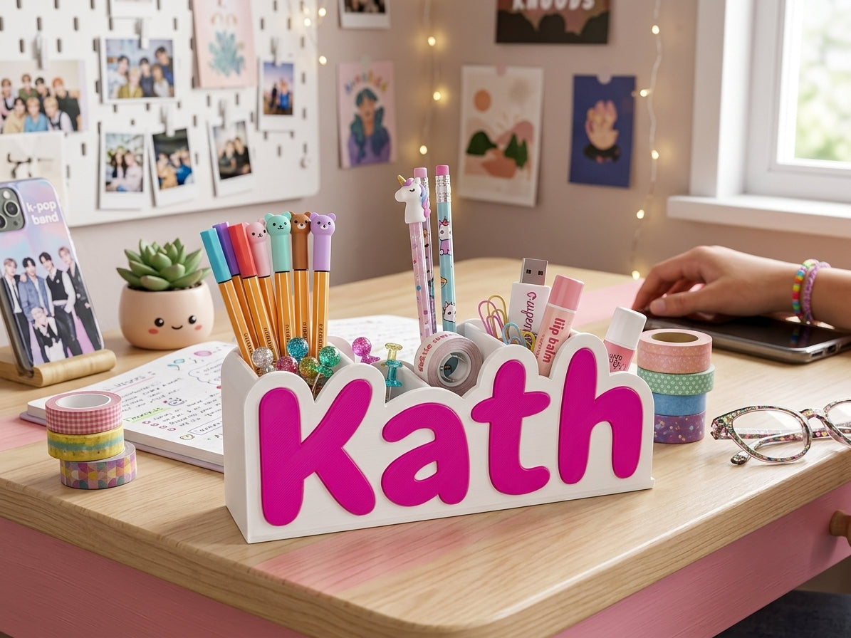 Organizador de Escritorio Personalizado con Nombre | Impresión 3D